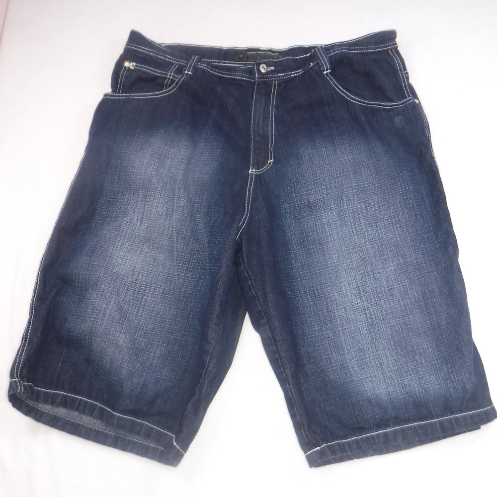 Southpole 4187 Men's 44 Baggy Denim Shorts Dark Wash Y2K Hip Hop Streetwear 4187
